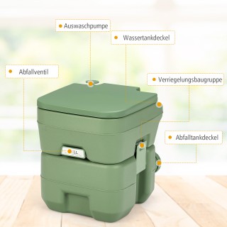 Costway  Φορητή Τουαλέτα Εξωτερικού Χώρου με Αποσπώμενο Δοχείο 20 Λ...