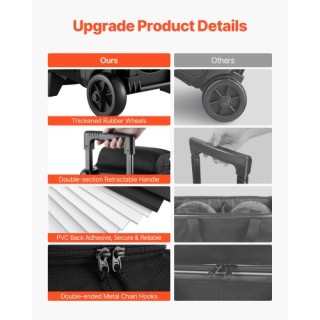 VEVOR Τσάντα Μπόουλινγκ με Ρόδες για 3 Μπάλες και Χώρο Παπουτσιών G...