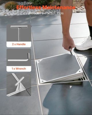 VEVOR Κάλυμμα Φρεατίου με Πλαίσιο, 400 x 400mm Αόρατο Καλυπτήριο Βό... VEVOR Κάλυμμα Φρεατίου με Πλαίσιο, 400 x 400mm Αόρατο Καλυπτήριο Βό...