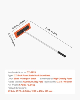 VEVOR Χιονιστικό Εργαλείο Οροφής Αυτοκινήτου 1.2μ με Λεπίδα 45εκ απ... VEVOR Χιονιστικό Εργαλείο Οροφής Αυτοκινήτου 1.2μ με Λεπίδα 45εκ απ...