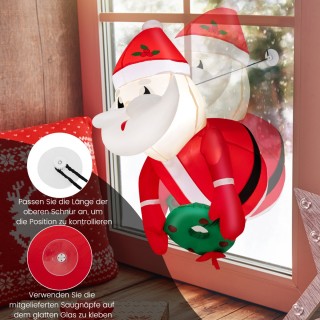 Costway  Φουσκωτός Άγιος Βασίλης που Σπάει το Παράθυρο με LED Φώτα ...