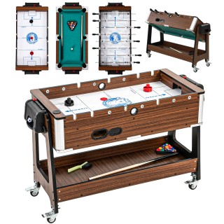 SPORTNOW Τραπέζι 3 σε 1 Air Hockey, Μπιλιάρδο & Ποδοσφαιράκι με Κλε...