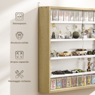 HOMCOM Βιτρίνα Αποθήκευσης με 4 Ρυθμιζόμενα Ράφια από Ξύλο με Γυάλι... HOMCOM Βιτρίνα Αποθήκευσης με 4 Ρυθμιζόμενα Ράφια από Ξύλο με Γυάλι...