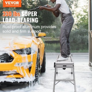 VEVOR Πτυσσόμενη Πλατφόρμα Εργασίας Αλουμινίου, 150 kg, Αντιολισθητ...