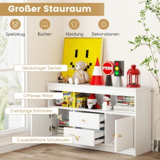 Costway  Παιδική Ντουλάπα Οργάνωσης Παιχνιδιών με Ασφαλή Σχεδίαση κ...