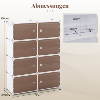 Costway Οργανωτής Παπουτσιών 8 Επιπέδων με Αποσπώμενα Ράφια για 32 ... Costway Οργανωτής Παπουτσιών 8 Επιπέδων με Αποσπώμενα Ράφια για 32 ...
