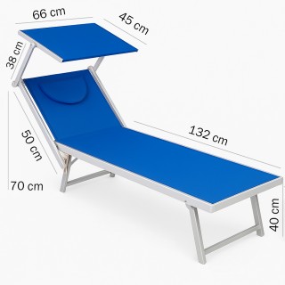 Ξαπλώστρα Ανακλινόμενη για Θάλασσα Πισίνα και Κήπο Total Μπλε με Σκ...