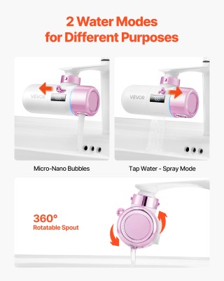 VEVOR Φίλτρο Νερού Σκίνκερ: Φίλτρα Βρύσης για Μικρο-Νάνο Φυσαλίδες,...