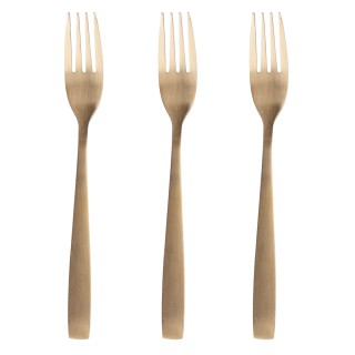 Galileo Σετ 3 Σατινέ Χρυσά Πιρούνια από Ανοξείδωτο Ατσάλι 180 Manha...