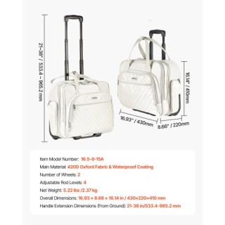 VEVOR Τσάντα Υπολογιστή με Ρόδες 15.6 Ίντσες για Ταξίδια LGSTDNB156...