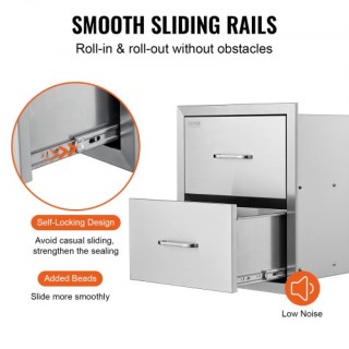 Εξωτερική Κουζίνα/Νησίδα BBQ Ανοξείδωτα Διπλά Συρτάρια 17.7x20.5  1...