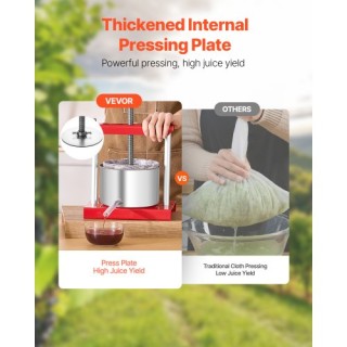 VEVOR Πρέσα Φρούτων για Παρασκευή Κρασιού 3L Ανοξείδωτο Ατσάλι GJYZ... VEVOR Πρέσα Φρούτων για Παρασκευή Κρασιού 3L Ανοξείδωτο Ατσάλι GJYZ...