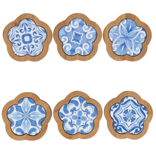 Villa DEste  Σετ 6 τμχ Διακοσμητικό κεραμικό πλακίδιο με μπαμπού πε...