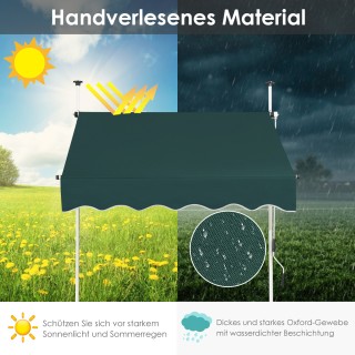 Costway Πράσινη, UV-Ανθεκτική Βαλκονότειρα 150cm χωρίς Τρυπάνι, Ρυθ... Costway Πράσινη, UV-Ανθεκτική Βαλκονότειρα 150cm χωρίς Τρυπάνι, Ρυθ...