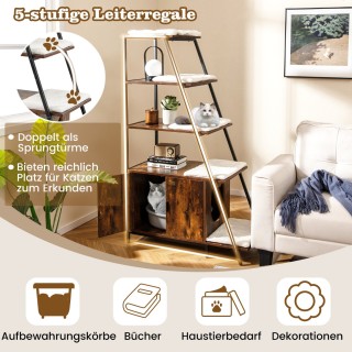 Costway Ντουλάπα Γάτας με Ράφι και Χώρο για Τουαλέτα 92,5 x 49 x 14...