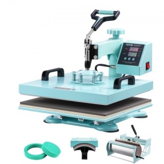 Μηχανή Θερμομεταφοράς VEVOR 15x15 5 σε 1 με Πρέσα για Κύπελλα 30oz ...