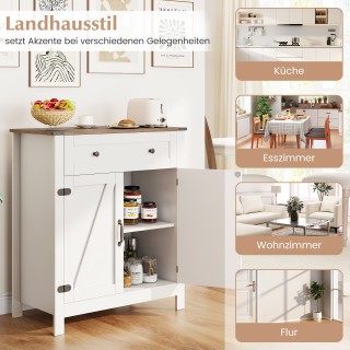 Costway Σερβάν με Πόρτες & Συρτάρι & Ρυθμιζόμενο Ράφι σε Στυλ Εξοχή... Costway Σερβάν με Πόρτες & Συρτάρι & Ρυθμιζόμενο Ράφι σε Στυλ Εξοχή...