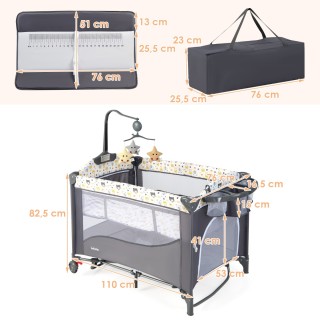 Costway Πολυλειτουργική Βρεφική Κούνια 5-σε-1 με Μαξιλάρι & Αλλαξιέ...