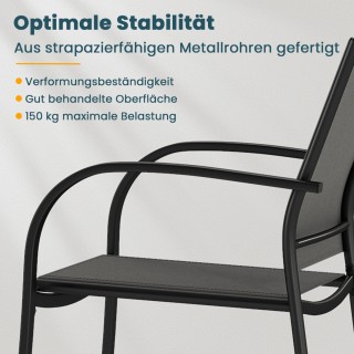 Costway Σετ 2 Στοιβαζόμενες Καρέκλες Κήπου από Μέταλλο και Ύφασμα T... Costway Σετ 2 Στοιβαζόμενες Καρέκλες Κήπου από Μέταλλο και Ύφασμα T...