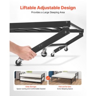 VEVOR Μεταλλικό Κρεβάτι Ημίδιπλο με Συσρόμενο Κρεβάτι ZWLYZYTWINCCJ...