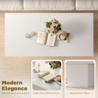 HOMCOM Επεκτεινόμενο Τραπεζάκι Καφέ με Αποθηκευτικό Χώρο, Μοντέρνο,...