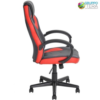 BAKAJI Καρέκλα Gaming με Ρόδες - Κόκκινο Αγωνιστικό Στυλ 02815937 BAKAJI Καρέκλα Gaming με Ρόδες - Κόκκινο Αγωνιστικό Στυλ 02815937