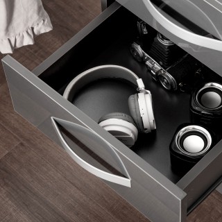 HOMCOM Σετ 2 Μοντέρνα Κομοδίνα με 3 Συρτάρια για Υπνοδωμάτιο και Σα...