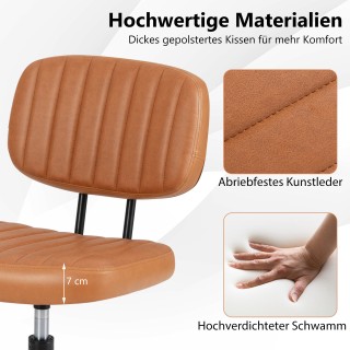 Costway Εργονομική Καρέκλα Γραφείου Χωρίς Μπράτσα Καφέ Με Ρόδες CB1... Costway Εργονομική Καρέκλα Γραφείου Χωρίς Μπράτσα Καφέ Με Ρόδες CB1...