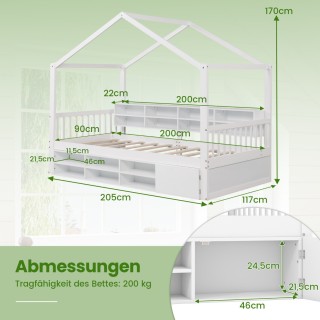 Costway Παιδικό κρεβάτι σπιτάκι 200 x 90 cm με προστατευτικό πτώσης... Costway Παιδικό κρεβάτι σπιτάκι 200 x 90 cm με προστατευτικό πτώσης...