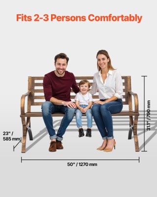 VEVOR Παγκάκι Κήπου Μεταλλικό 127 εκ. με Ράβδωση Πλάτη για Βεράντα ... VEVOR Παγκάκι Κήπου Μεταλλικό 127 εκ. με Ράβδωση Πλάτη για Βεράντα ...