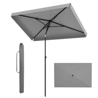 Costway Ορθογώνια ομπρέλα μπαλκονιού 200 x 130 cm γκρι με κλίση 30°...