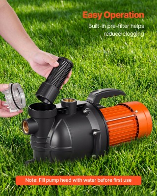 VEVOR Αντλία Επιφανείας Jet για Ρηχό Πηγάδι 1300W 230V, 4800 L/h, Ύ...