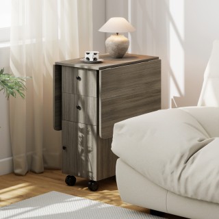 HOMCOM Τραπέζι με Αναδυόμενη Επιφάνεια με 6 Ρόδες και 2 Συρτάρια κα...