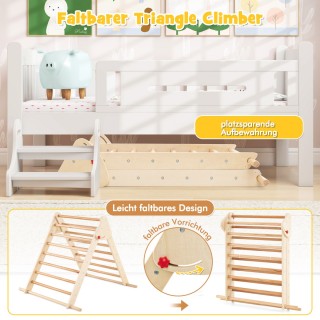 Costway  Σετ Πίκλερ-Τρίγωνο αναδιπλούμενο αναρρίχησης με τσουλήθρα ...