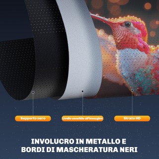 HOMCOM Οθόνη Προβολέα 84 Ιντσών με Τηλεχειριστήριο, από PVC και Μέτ...