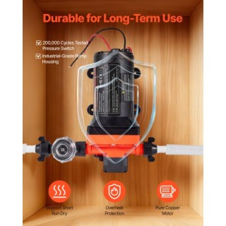 VEVOR Αντλία Νερού RV 12V DC, 5 GPM, Αυτοεκκινήσιμη, 70 PSI για RV/...