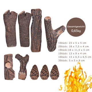 Costway 9 Τεμάχια Τεχνητά Κεραμικά Ξύλα για Τζάκι Αερίου & Ηλεκτρικ... Costway 9 Τεμάχια Τεχνητά Κεραμικά Ξύλα για Τζάκι Αερίου & Ηλεκτρικ...