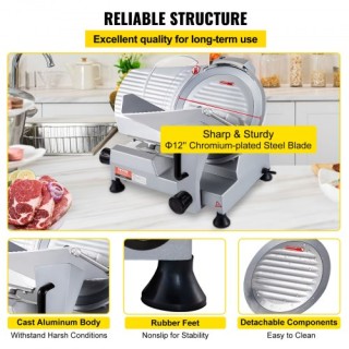 Ηλεκτρικός Κόφτης Κρεάτων VEVOR, 320W, 12 Λεπίδα, Ρυθμιζόμενο Πάχος... Ηλεκτρικός Κόφτης Κρεάτων VEVOR, 320W, 12 Λεπίδα, Ρυθμιζόμενο Πάχος...