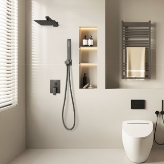 VEVOR Σετ Ντους με Οροφή και Χειριστήριο 8 σε Ματ Μαύρο BGSAZDPHSZH...