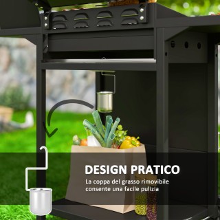 Outsunny Μπάρμπεκιου αερίου με ανεξάρτητους καυστήρες, καπάκι με θε... Outsunny Μπάρμπεκιου αερίου με ανεξάρτητους καυστήρες, καπάκι με θε...