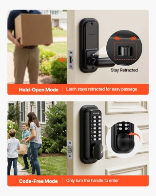 VEVOR Μηχανική Κλειδαριά Πόρτας με Πλήκτρο Συνδυασμού, Κωδικός 4-7 ...