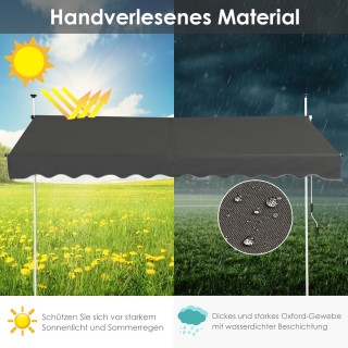 Costway Γκρι Ρυθμιζόμενη Τέντα Σκίασης UV Ανθεκτική Αδιάβροχη 300 ... Costway Γκρι Ρυθμιζόμενη Τέντα Σκίασης UV Ανθεκτική Αδιάβροχη 300 ...