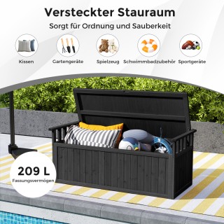 Costway Διθέσιος Ξύλινος Εξωτερικός Πάγκος με Χώρο Αποθήκευσης, Μπρ...