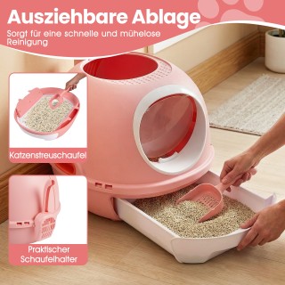 Costway Κλειστή Λεκάνη Άμμου με Καπάκι & Συρόμενο Δίσκο & Φτυάρι & ...