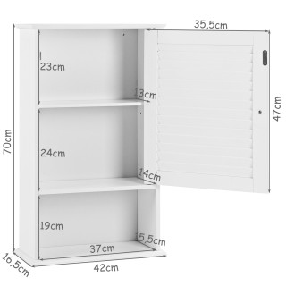 Costway Λευκός Κρεμαστός Ντουλάπι Μπάνιου με Ρυθμιζόμενα Ράφια και ... Costway Λευκός Κρεμαστός Ντουλάπι Μπάνιου με Ρυθμιζόμενα Ράφια και ...