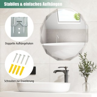 Costway Μεγάλος Διακοσμητικός Καθρέφτης Τοίχου 76 εκ. με Μοντέρνο ... Costway Μεγάλος Διακοσμητικός Καθρέφτης Τοίχου 76 εκ. με Μοντέρνο ...