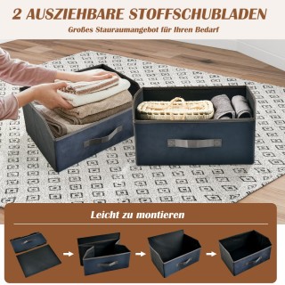 Κομοδίνo με 2 Υφασμάτινα Συρτάρια και Μεταλλικό Πλαίσιο 45 x 30 x 5...