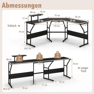 Costway  Ο απόλυτος L-σχήματος υπολογιστής γραφείου για αυξημένη πα...