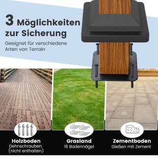 Costway  Πέργκολα Κήπου με Επεκτάσιμο Σκίαστρο και Μεταλλικό Πλαίσι...