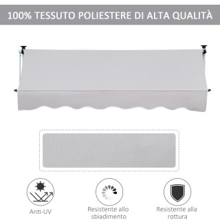 Τηλεσκοπική τέντα μπράτσου Outsunny με μεταλλική και πολυεστερική μ... Τηλεσκοπική τέντα μπράτσου Outsunny με μεταλλική και πολυεστερική μ...